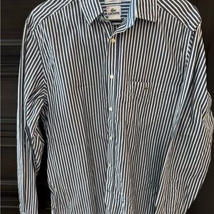 Lacoste Blue and White Striped Men's Shirt